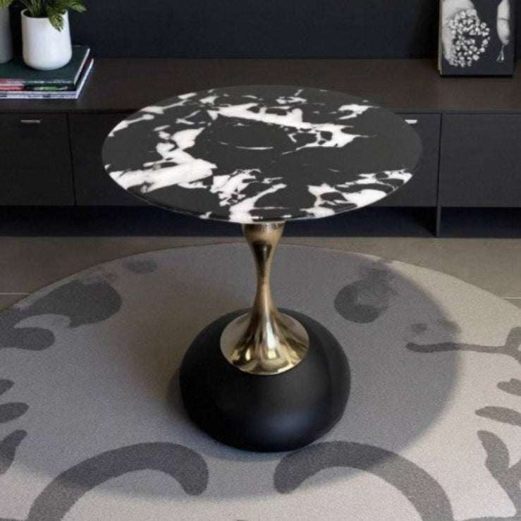 Dluxe Ave. Nordic Retro Metal Side Table with Marble Top