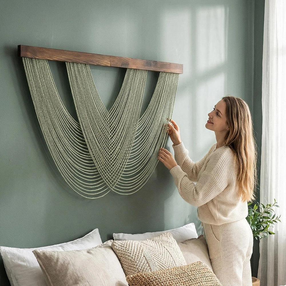 Hand-Woven Cotton Rope Tapestry Wall Decor