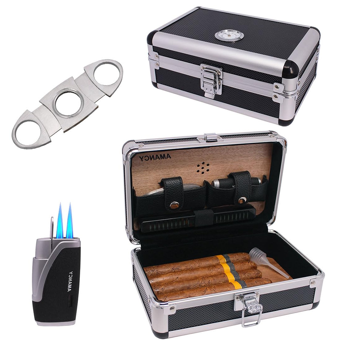 Dluxe Ave. Elegant Cigar Accessories Set/ Hard Portable