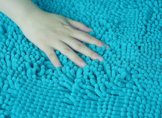 Dluxe Ave. 3 Pieces Bathroom Rugs/  Luxury Shaggy Bath Mats Set (Turquoise)