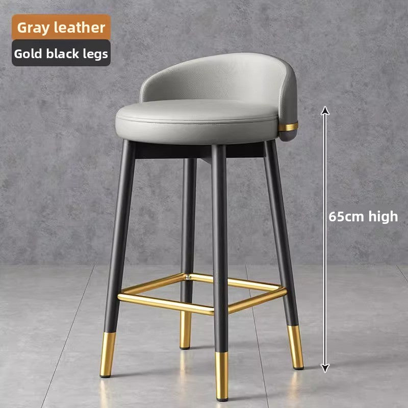 Modern Metal Bar Stool with Backrest