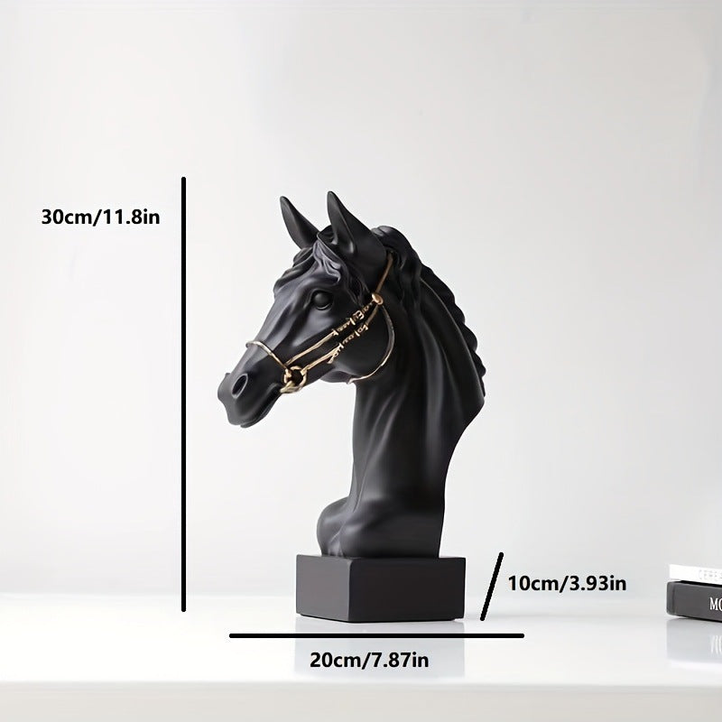 Simulated horse head sculpture