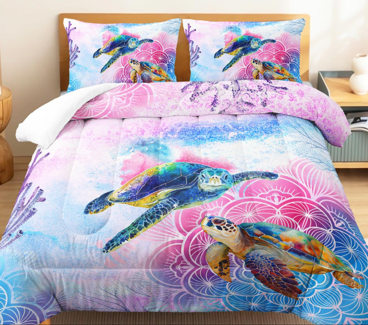 Dluxe Ave. ( QUEEN ) 3 Pcs Comforter and Bedding Set