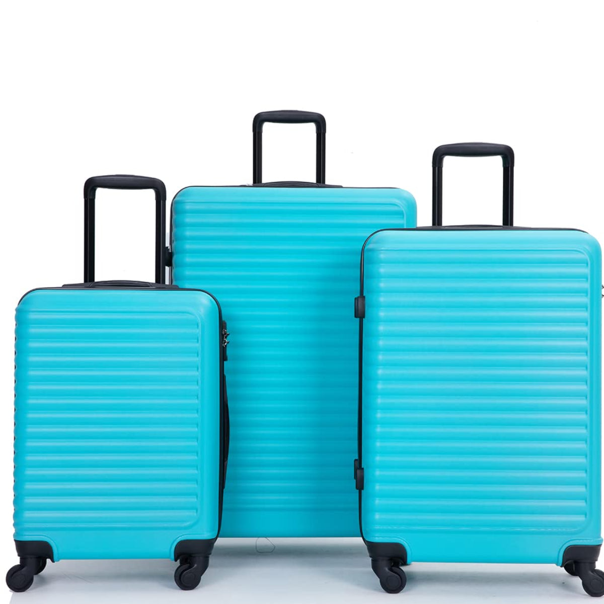 Dluxe Ave. Hardshell 3 Piece Luggage Set/Lightweight/Spinner Wheels/TSA Lock ( Sky Blue)