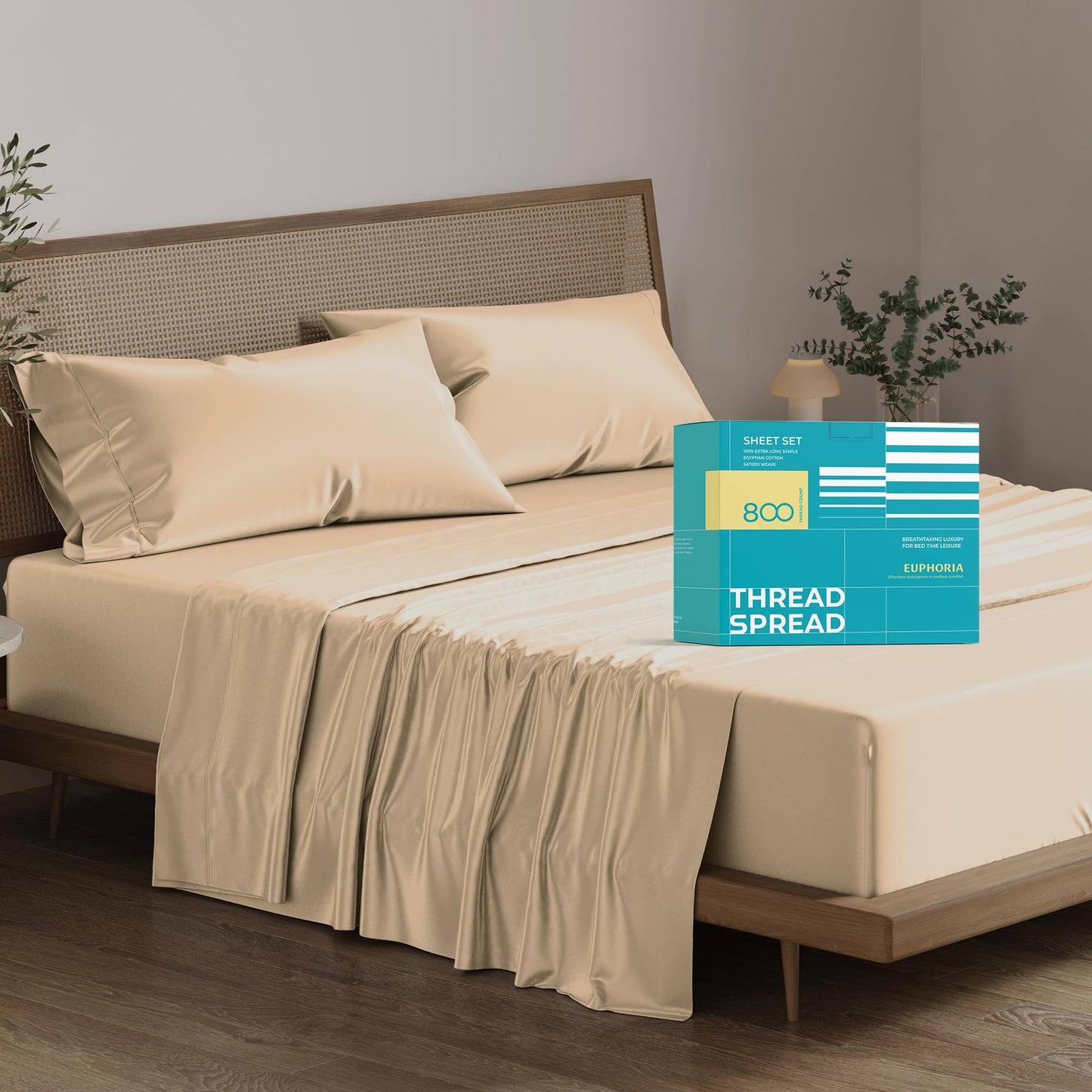 Dluxe Ave. ( QUEEN ) 4 Pcs 100% Egyptian Cotton Sheet Set/ 800 High Thread Count/ Luxury Hotel Sheets/ Taupe