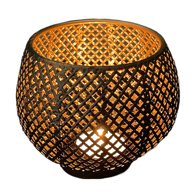 Wrought Iron Spherical Candle Holder