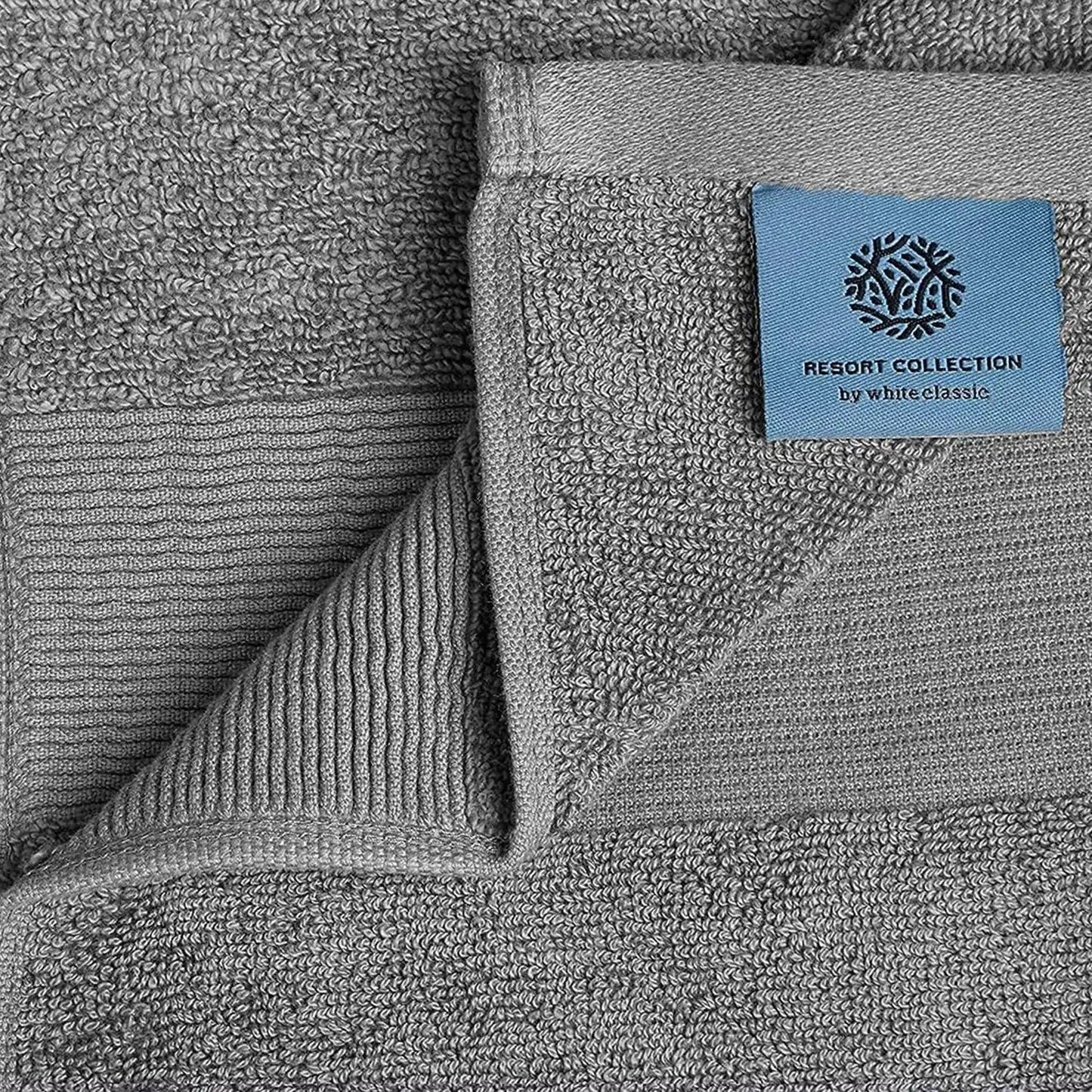 Dluxe Ave. Resort Collection Soft Bath Towels 35x70 in Oversize 2 Pack Smoke Grey