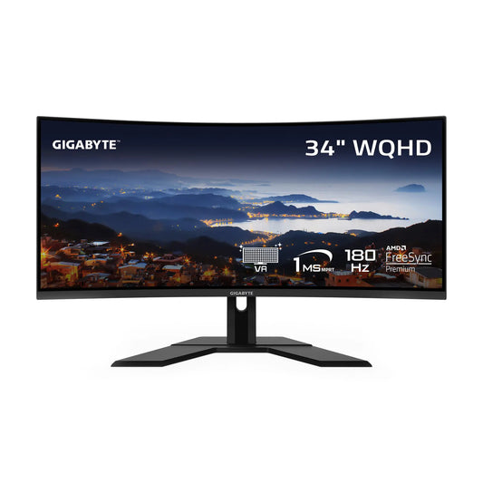 Dluxe Ave. GIGABYTE  Pro Version - 34" VA Curved Gaming Monitor - WQHD 3440x1440-180Hz -