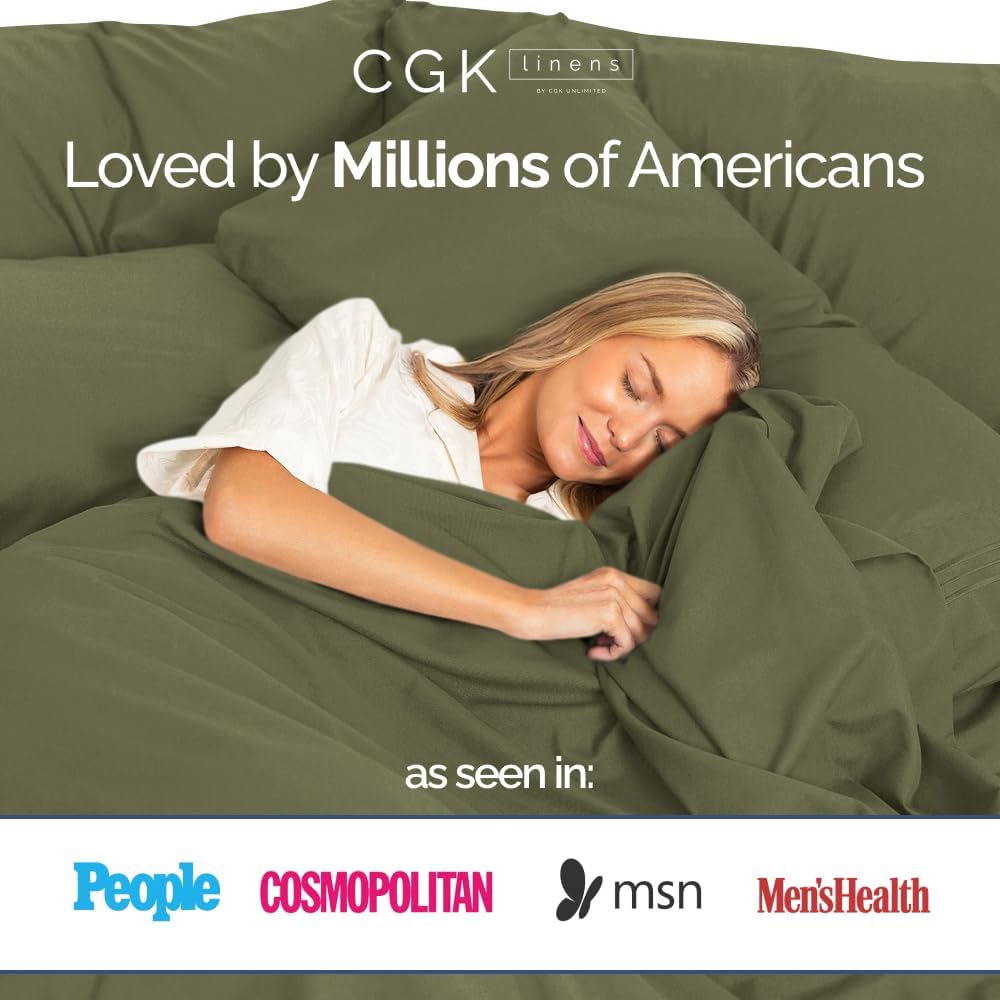Dluxe Ave. ( CALI./ KING ) 4 Pcs 400 Thread Count Cotton Sheet Set, 100% Cotton,  Deep Pocket, Hotel Quality, Sage Green