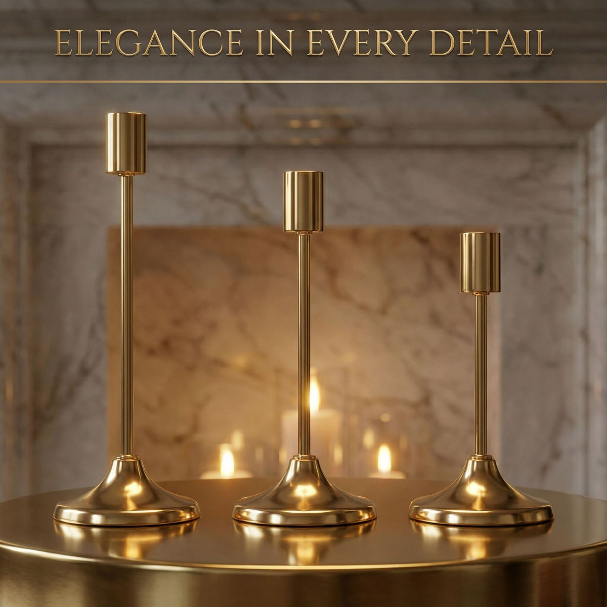 European Style Metal Candle Holders Set