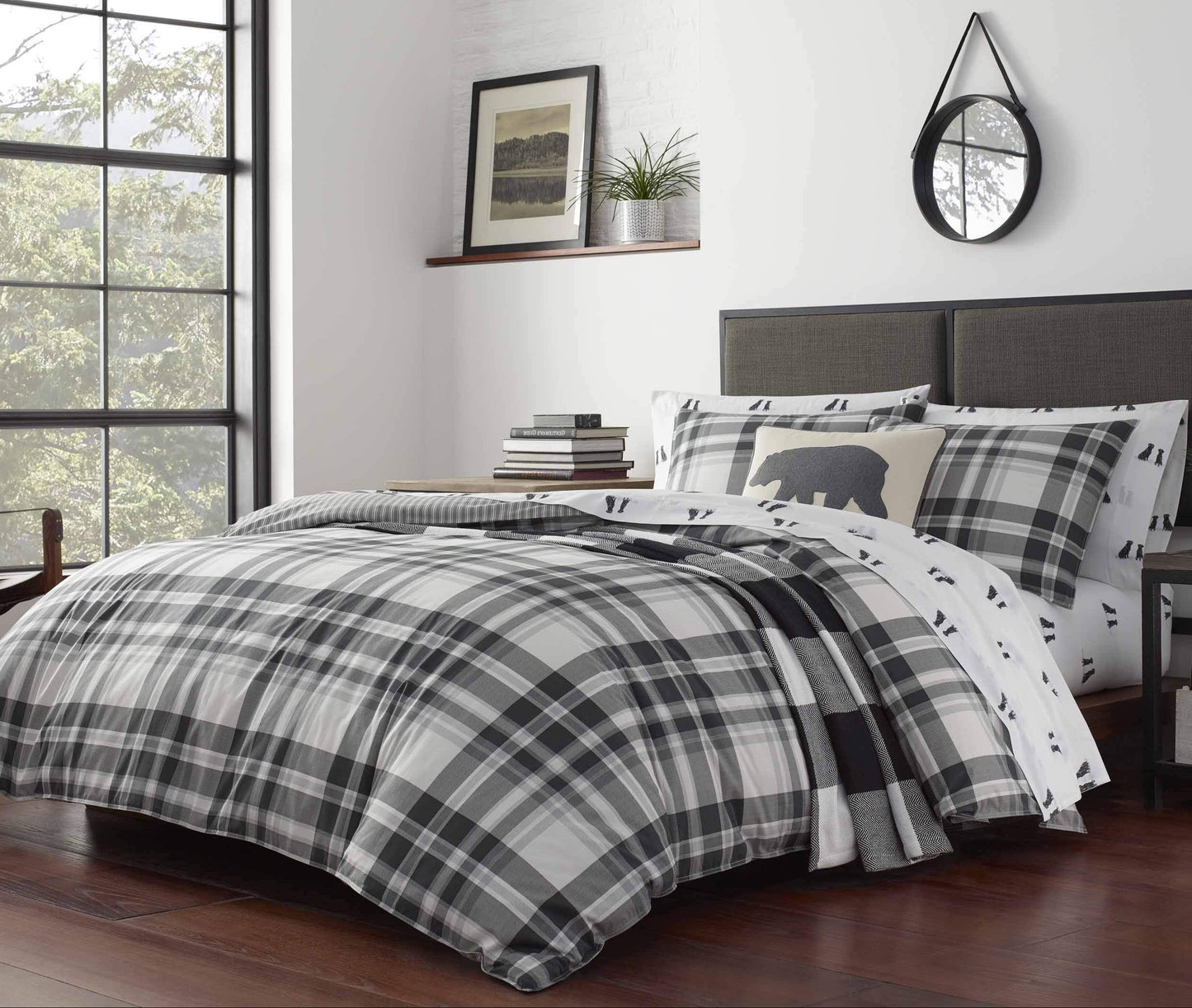 Dluxe Ave. (FULL/QUEEN) Collection 100% Cotton 3-Piece Set, Grey