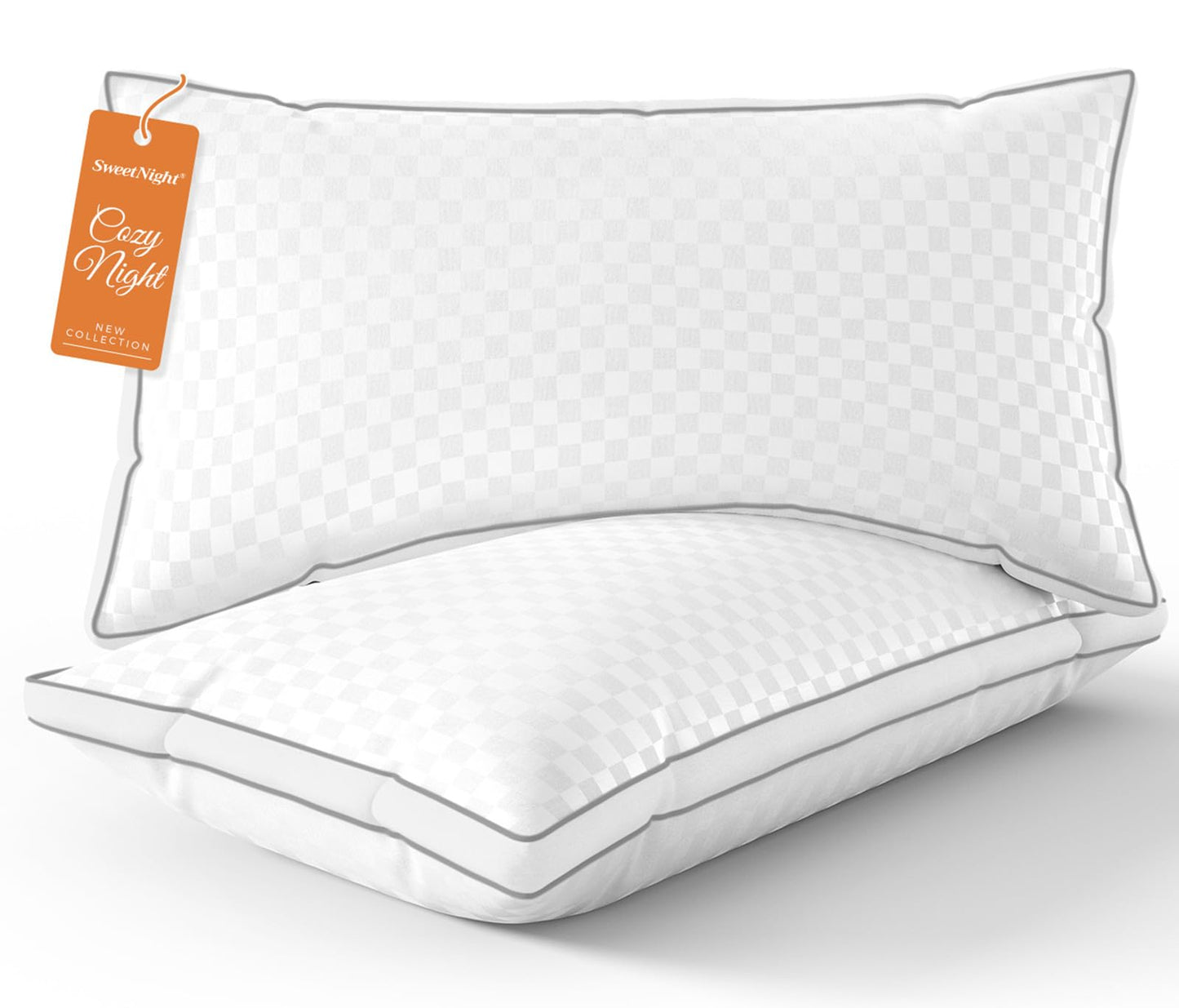 Dluxe Ave. ( KING ) Bed Pillows, Set of 2 { FLUFFY } Luxury Hotel Collection ( Large Pillows) 18"X34"