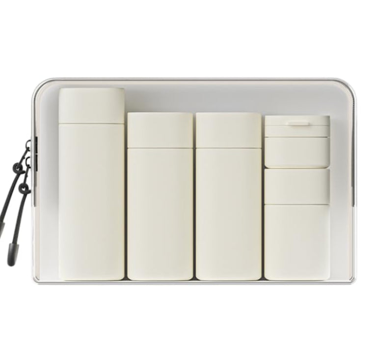 Dluxe Ave. 5Pcs Travel Bottles for Toiletries/ Leak Proof/ White