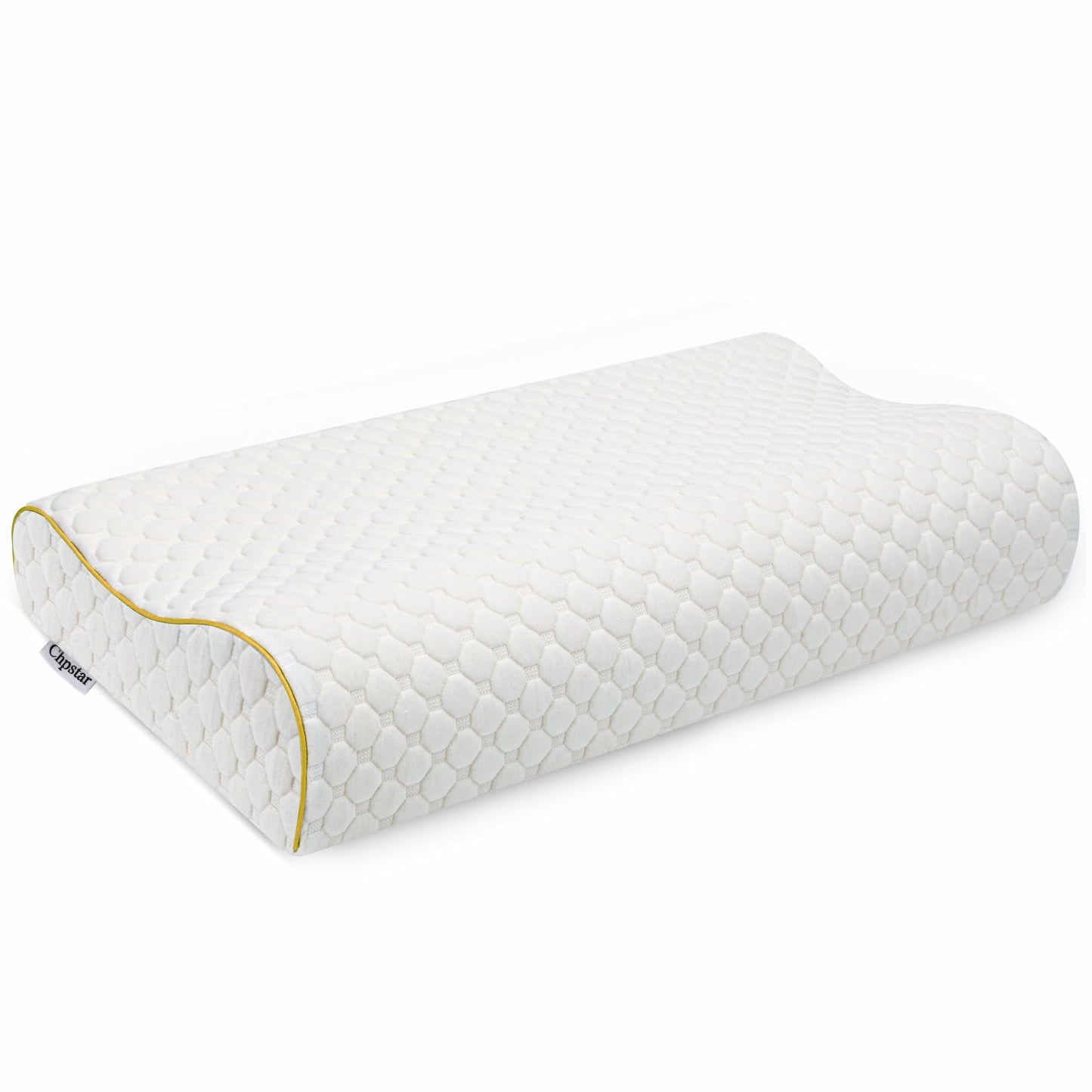 Dluxe Ave. ( QUEEN ) Memory Foam Pillow Neck Contour, { FIRM } Gold