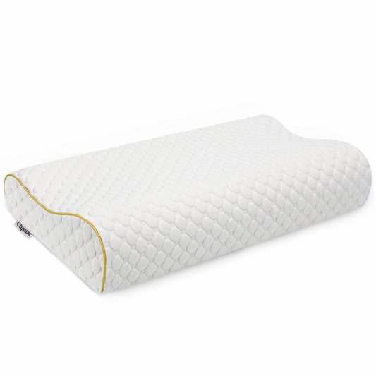 Dluxe Ave. ( QUEEN ) Memory Foam Pillow Neck Contour, { FIRM } Gold