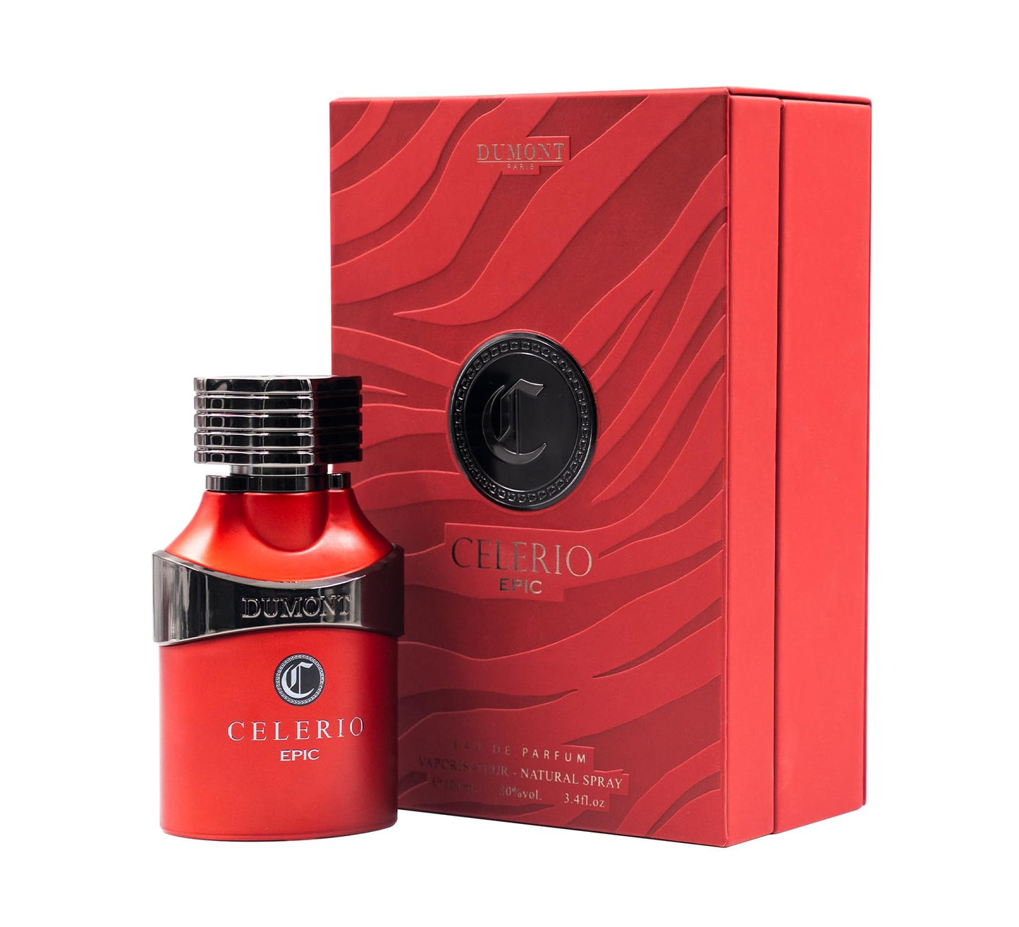 Dluxe Ave. DUMONT Celerio Epic Eau De Perfume Men - Fragrance Of Lemon & Fresh Fruits - Celerio Perfum Unisex Suitable for Men & Women - Long Lasting Cologne Mist & Body Spray 3.4oz (RED 80% vol)