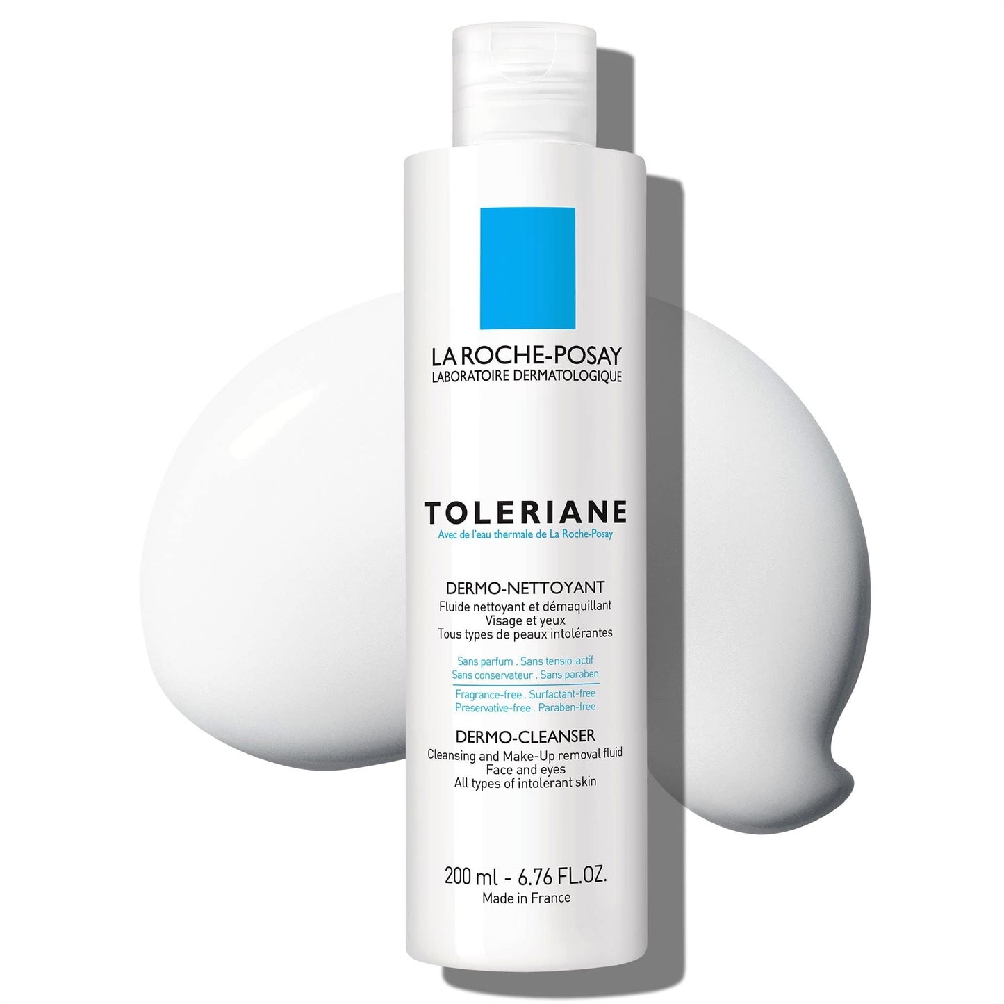 Dluxe Ave. La Roche-Posay Toleriane Dermo Face Cleanser for Face & Eyes Gentle Face Wash and Makeup Remover Milky Texture Fragrance Free Preservative Free
