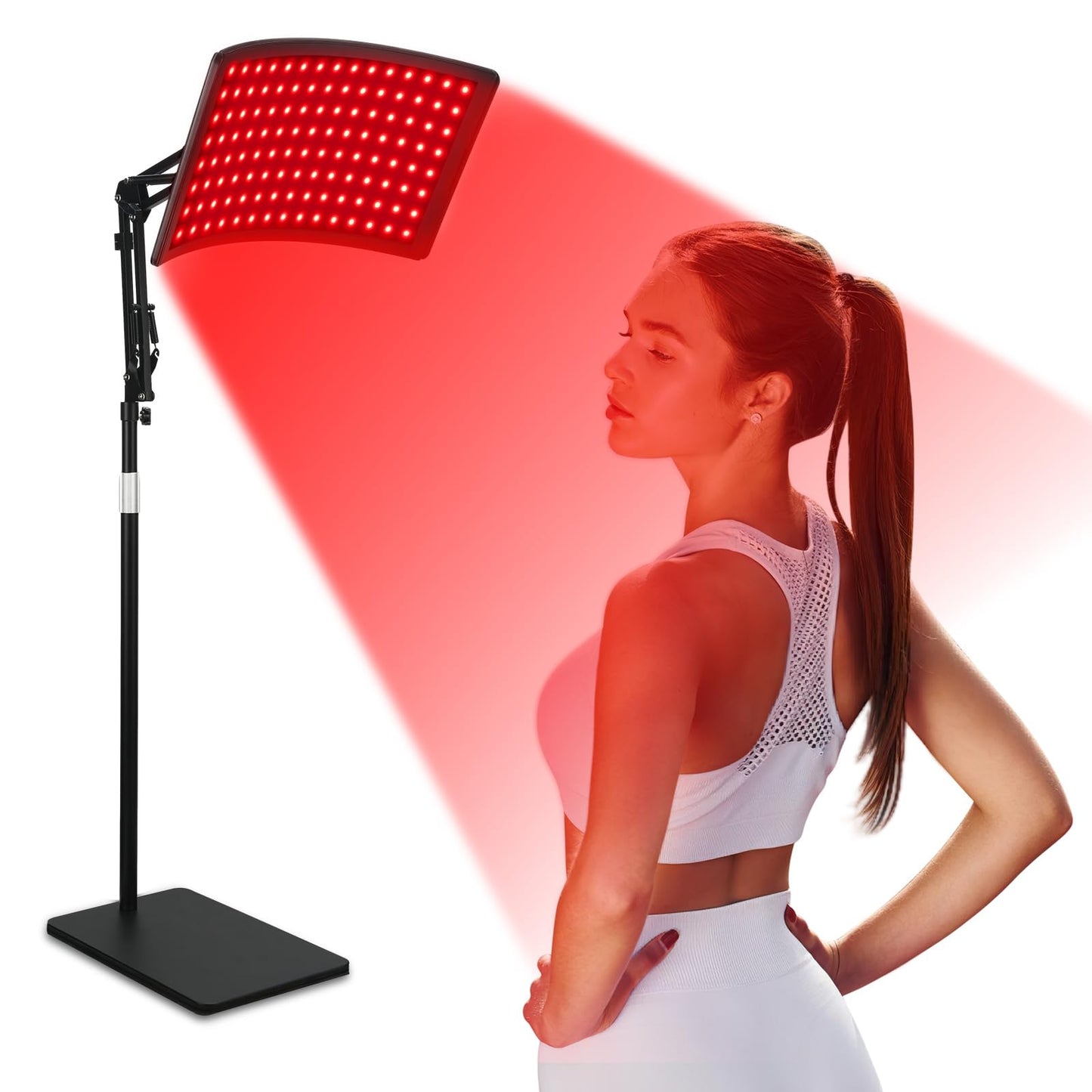 Dluxe Ave. Red Light Therapy for Body/ Adjustable Infrared Light Therapy Lamp with Stand