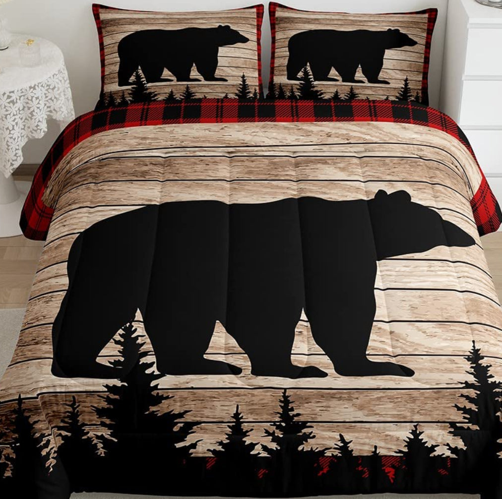 Dluxe Ave. 9 ( QUEEN ) 3 Pcs Comforter Set, Brown