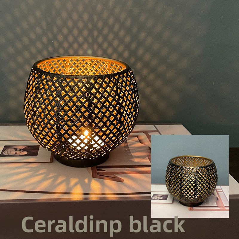 Wrought Iron Spherical Candle Holder