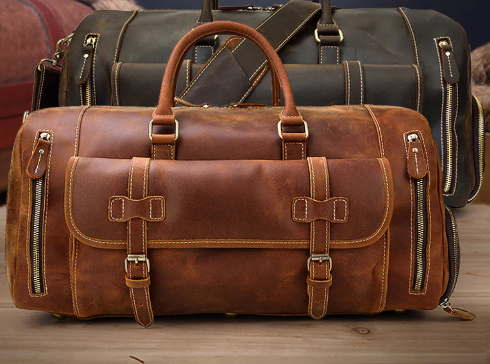 Dluxe Ave.  Genuine Leather Travel Duffle Bag