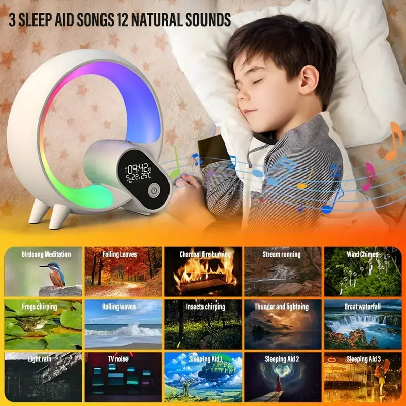Dluxe Ave. Creative Colorful Sunrise Alarm Clock with Bluetooth Audio