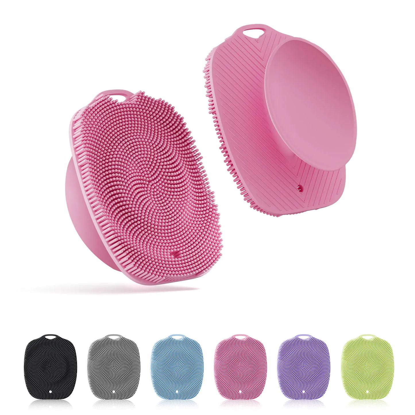 Dluxe Ave. Soft Silicone Body Scrubber/ Lather Easily/ Large Suction Cup (Pink)