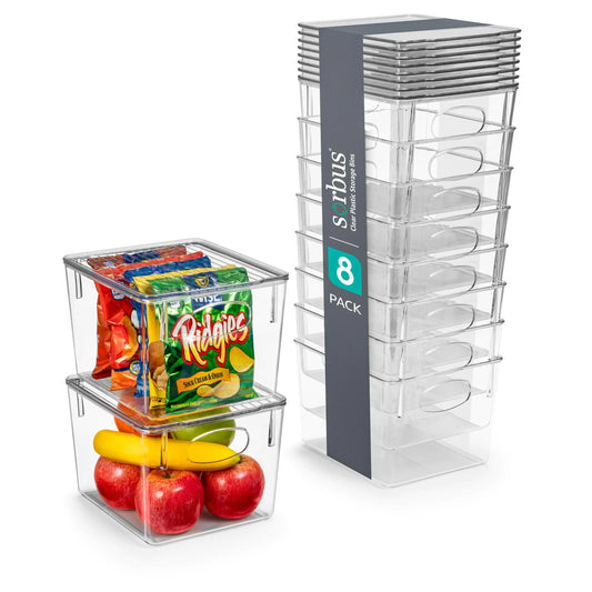 Dluxe Ave. Medium Plastic Food Storage Bins with Lids/ (8 pack)