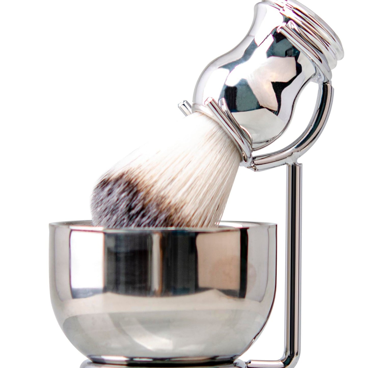 Dluxe Ave. Shaving Brush and Bowl Kit/ 3 in 1 / Silver