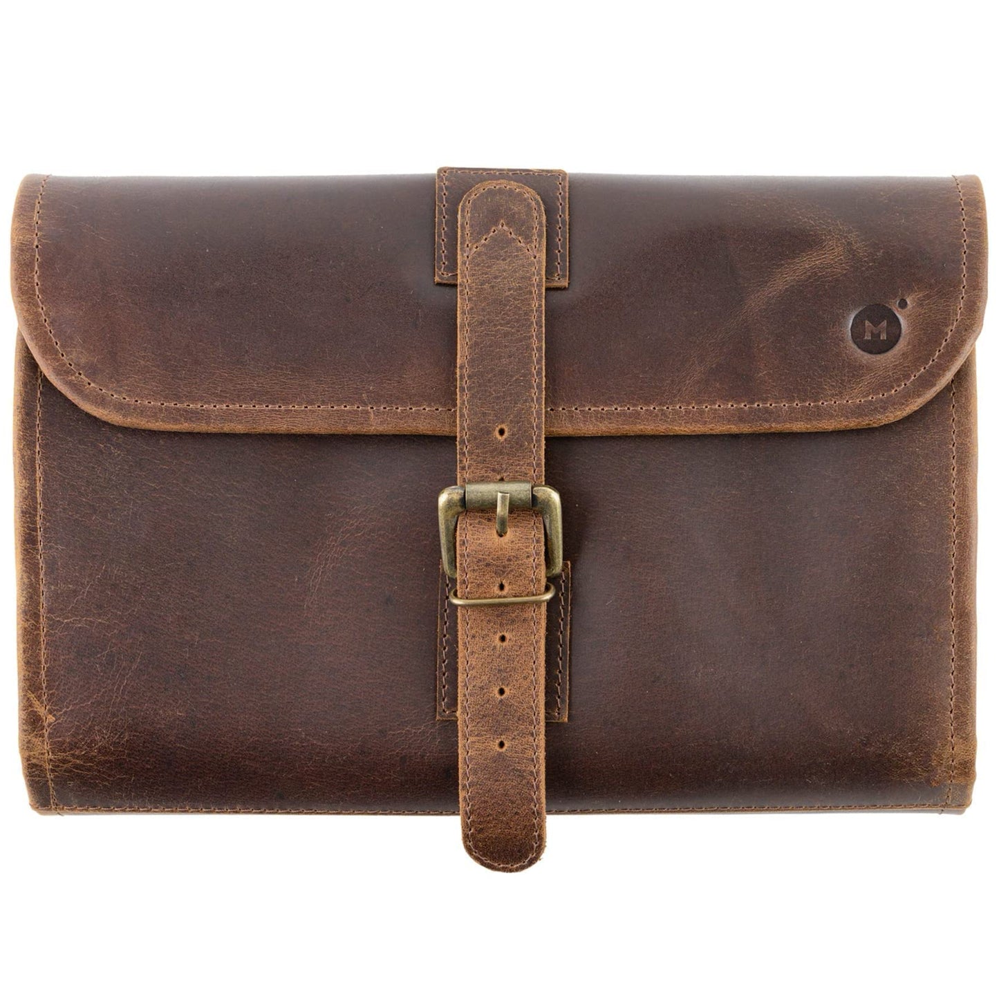 Dluxe Ave. Hanging Toiletry Bag for Men & Women/ Leather/ Brown