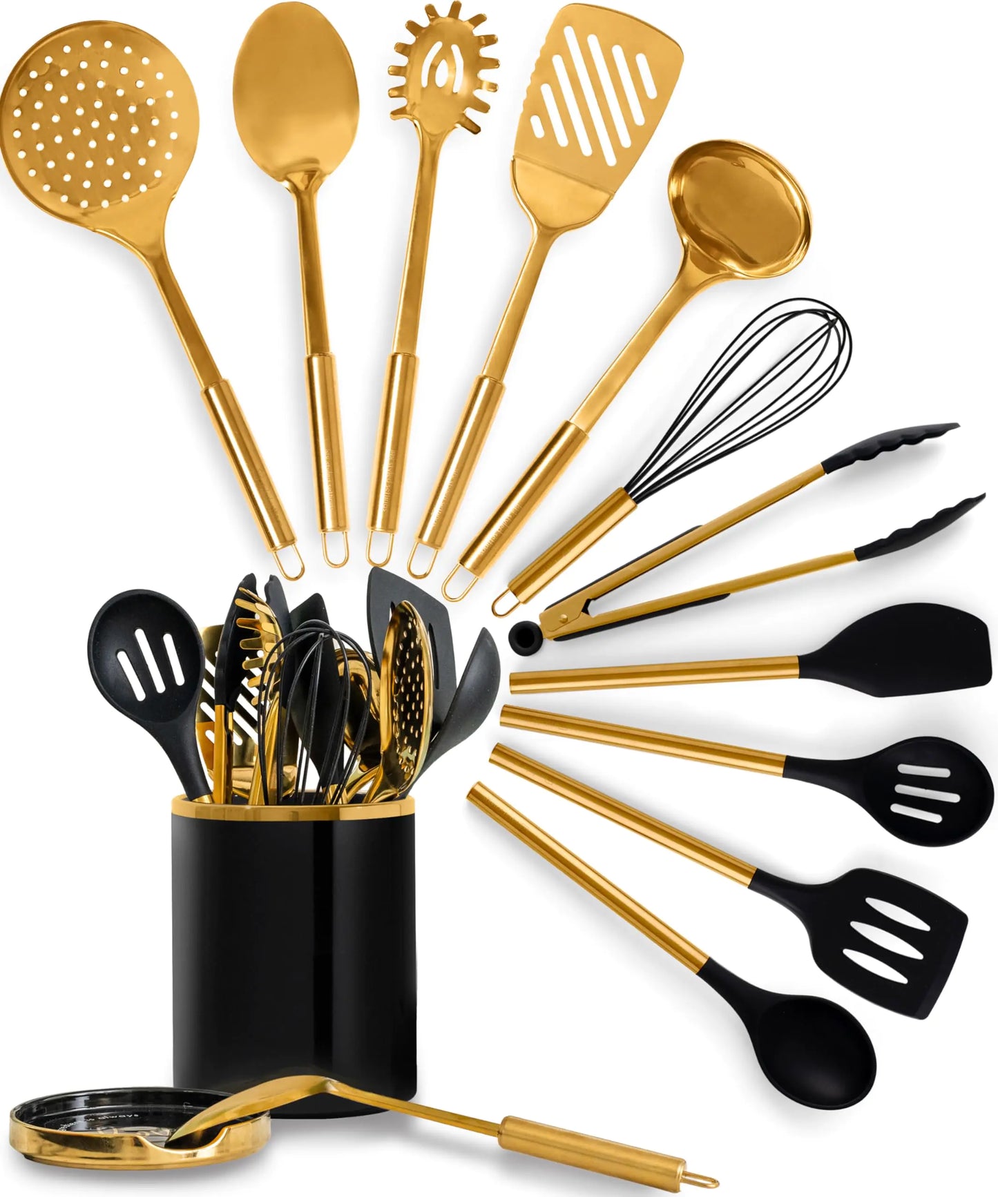 Dluxe Ave. 13 PC Black and Gold Kitchen Utensils Set