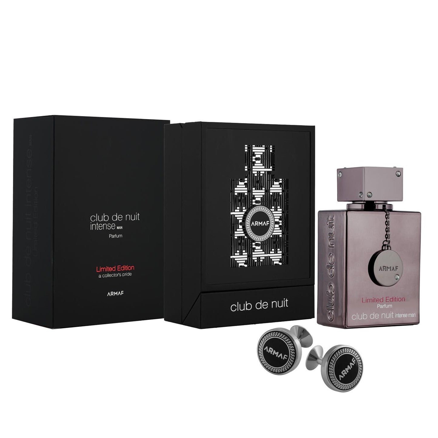 Dluxe Ave. Armaf Club De Nuit Intense Limited Edition for Men Parfum Spray 3.6 Ounce (with Cufflinks)
