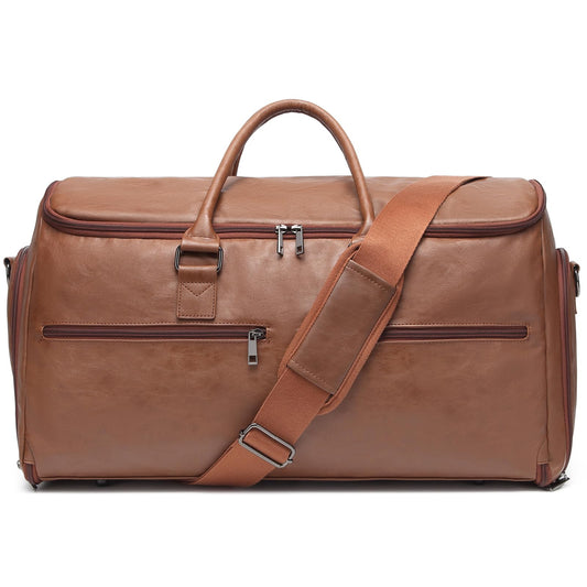 Dluxe Ave. Convertible Travel Duffel Bag/ 2 in 1 Hanging Suitcase Suit/ Business Travel Bag/ Brown