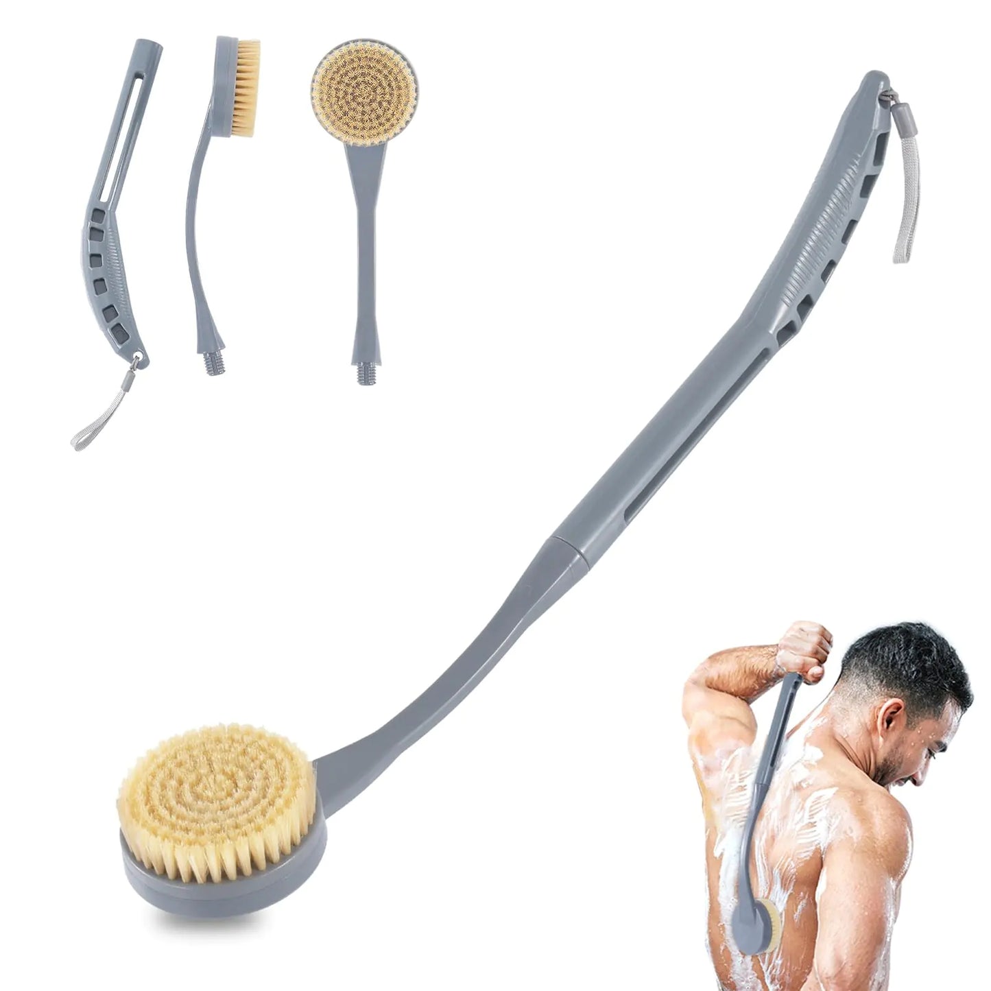 Dluxe Ave. 20.5" Bath Brush, Long Handle for Shower