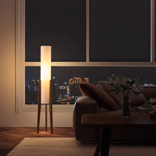 Dluxe Ave. New Chinese Style Natural Wood Floor Lamp