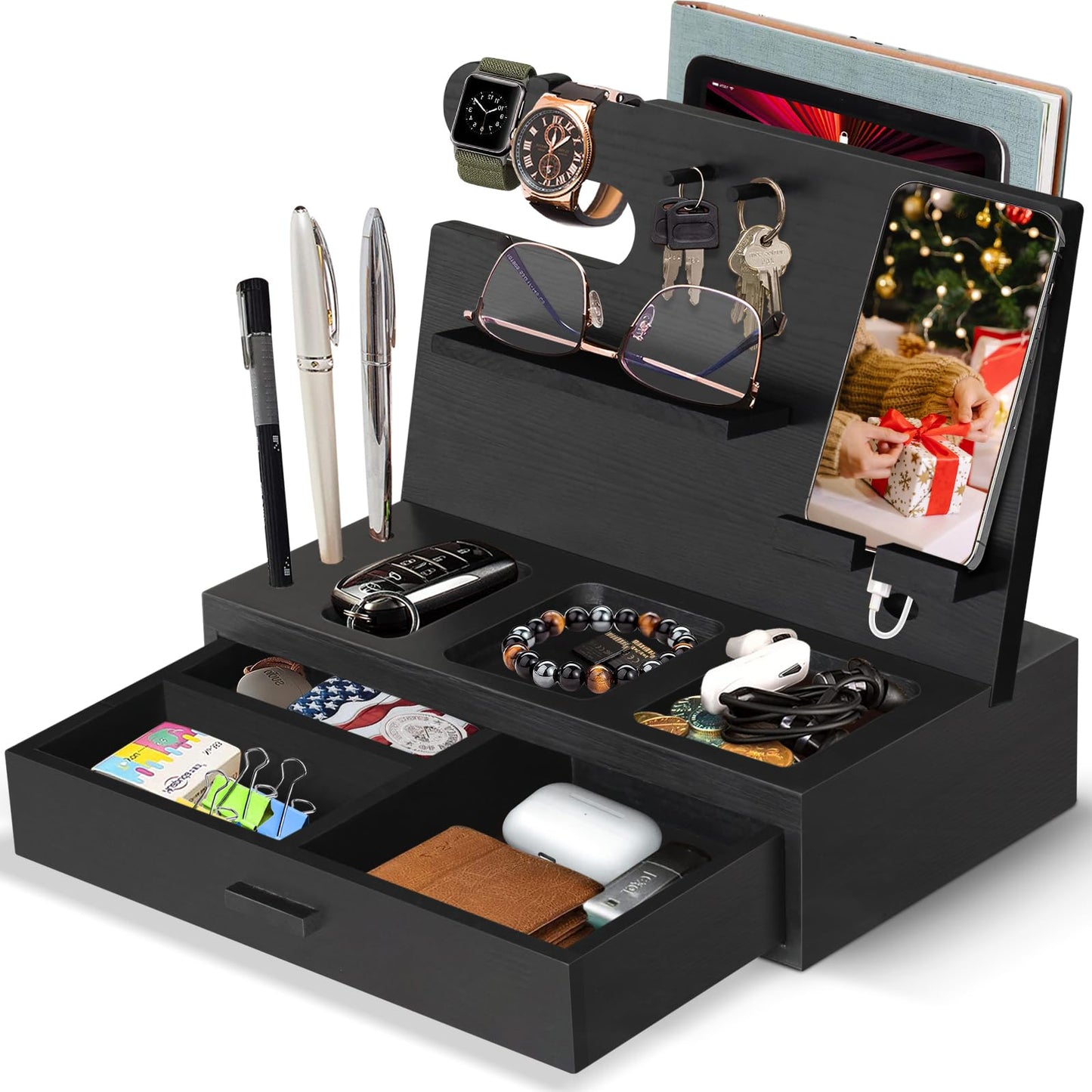 Dluxe Ave. Phone Docking Station Nightstand Organizer