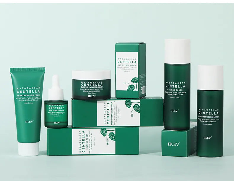 Dluxe Ave. Private Label Skin Repair Centella Skin Care Kit Soothes Acne Face Care Centella Asiatica Extract Natural Facial Skin Care Set