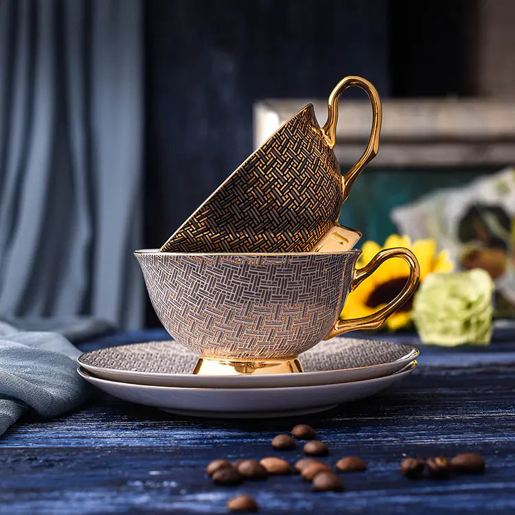 Dluxe Ave. Ceramic Coffee Cup - Round European Tea Breakfast Mug