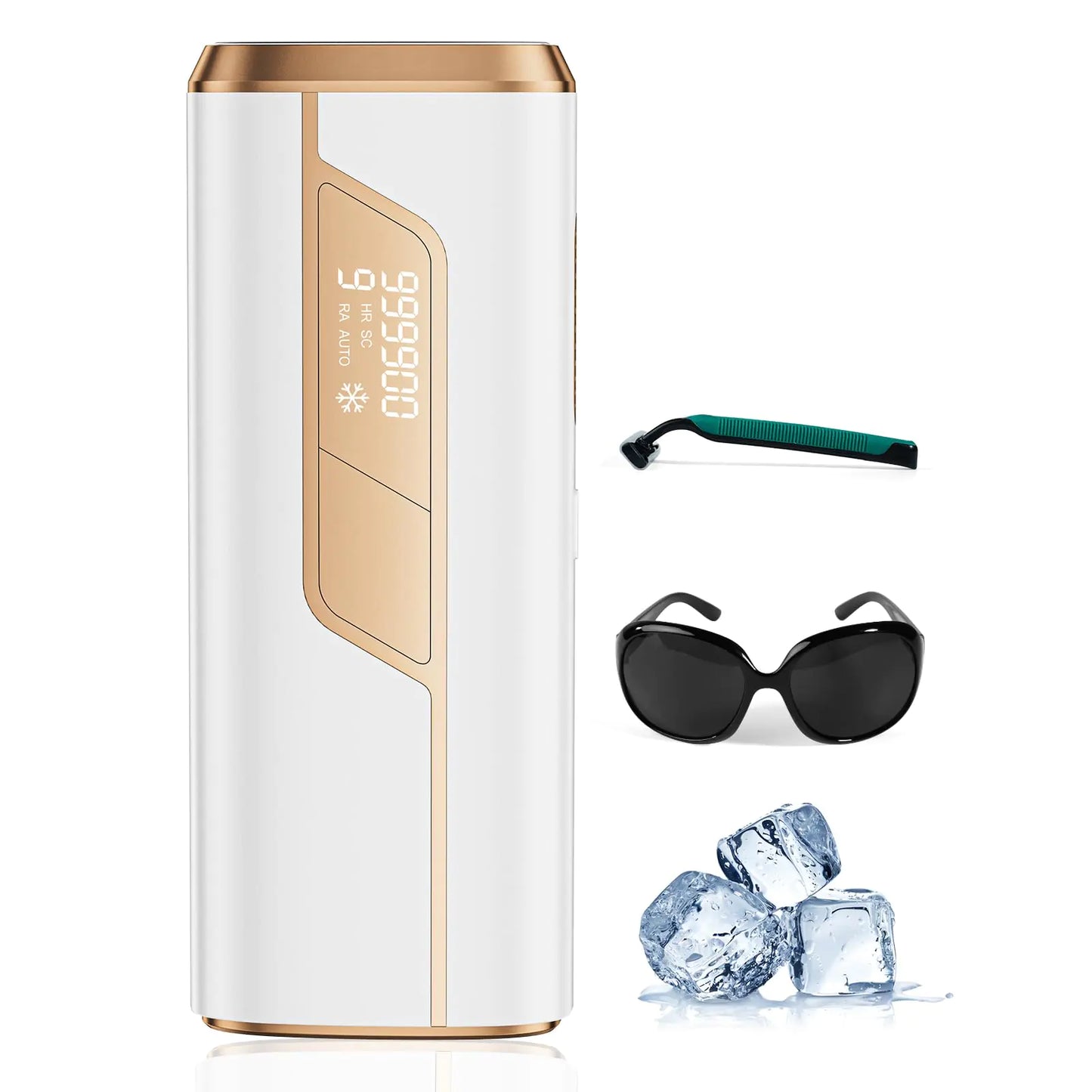 Dluxe Ave. Aopvui Laser Hair Removal for Women and Men IPL Permanent At Home Hair Removal Device with Ice Cooling Function 999990+ Flashes Painless Hair Removal for FaceArmpits Legs Arms Bikini Line