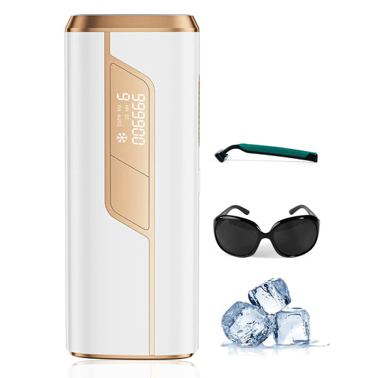 Dluxe Ave. Aopvui Laser Hair Removal for Women and Men IPL Permanent At Home Hair Removal Device with Ice Cooling Function 999990+ Flashes Painless Hair Removal for FaceArmpits Legs Arms Bikini Line