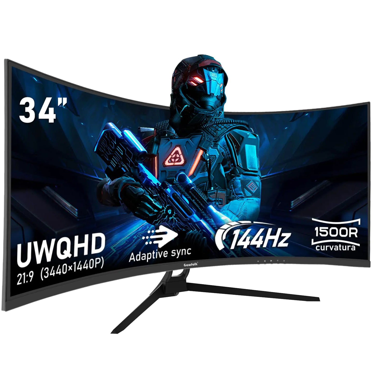 Dluxe Ave. Gawfolk 34 Inch Ultrawide Curved 144Hz Gaming Computer Monitor 1500R PC Screen 21:9