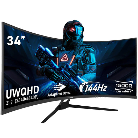 Dluxe Ave. Gawfolk 34 Inch Ultrawide Curved 144Hz Gaming Computer Monitor 1500R PC Screen 21:9