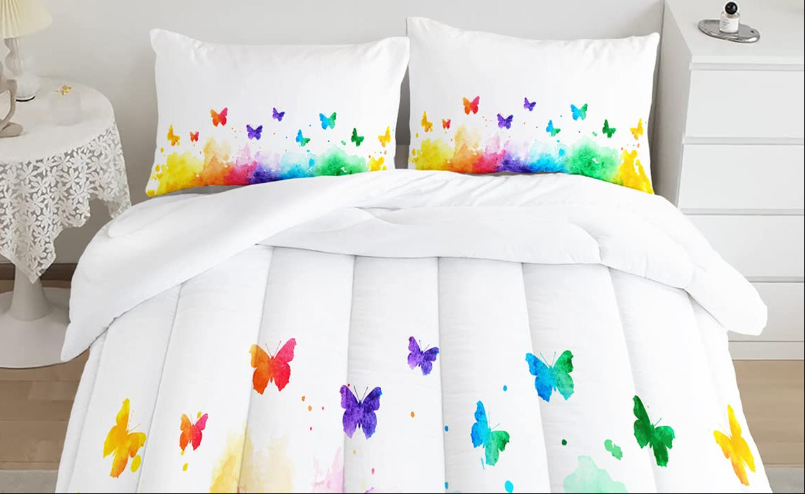 Dluxe Ave. ( QUEEN ) 3 Pcs Comforter and Bedding Set/ Multi- Color
