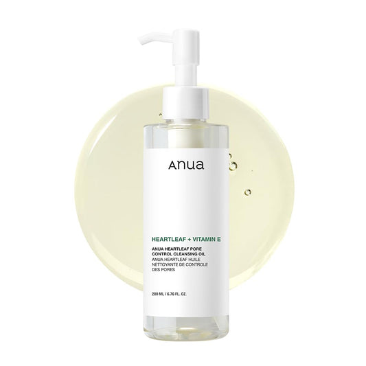 Dluxe Ave. Anua Heartleaf Pore Control Cleansing Oil Oil Cleanser for Face Makeup Blackhead Remover Korean Skin Care 6.76 fl oz(200ml) (original)