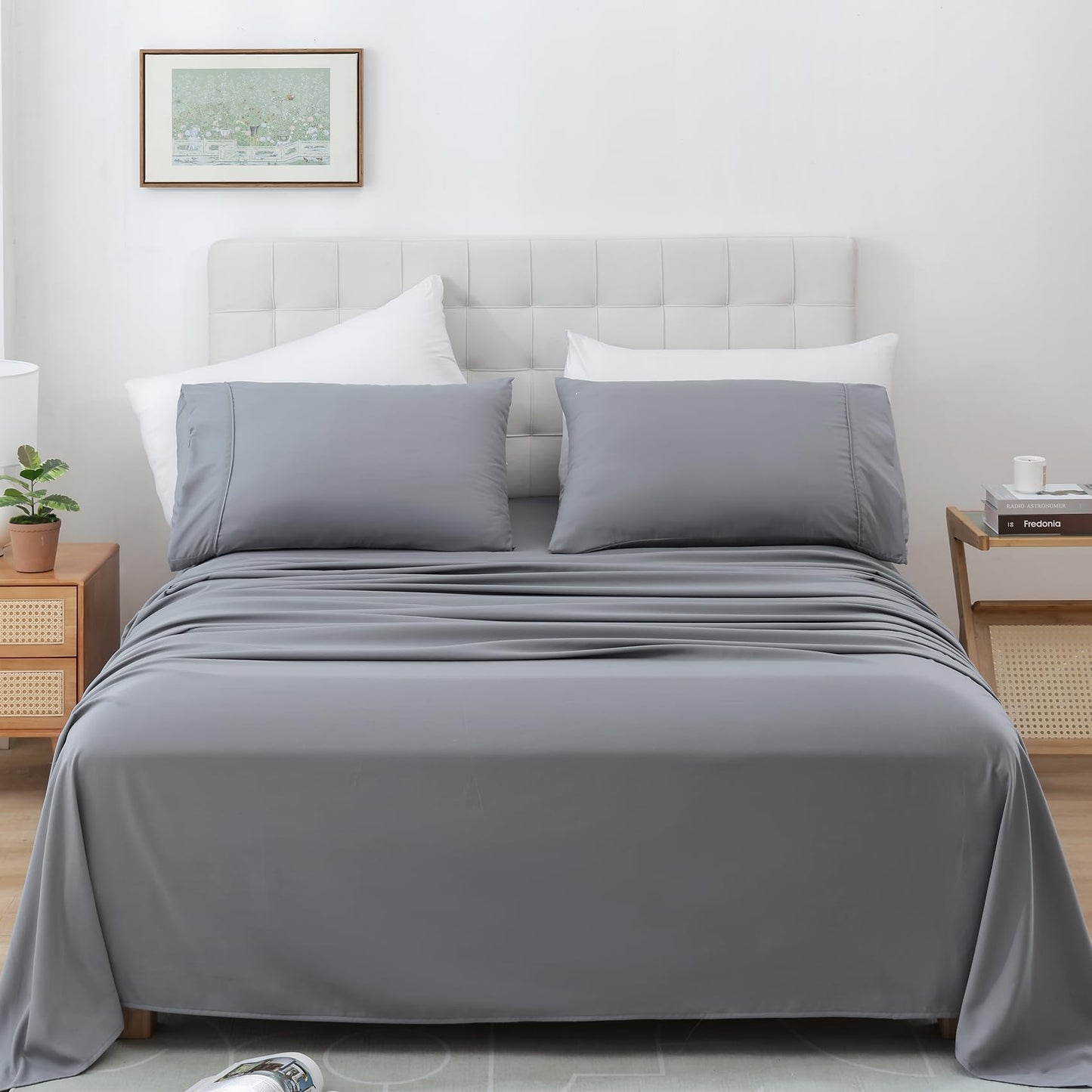 Dluxe Ave. ( TWIN ) 3Pcs Breathable Cooling Luxury Sheets Set/ 16" Extra Deep Pocket/ Steel Blue