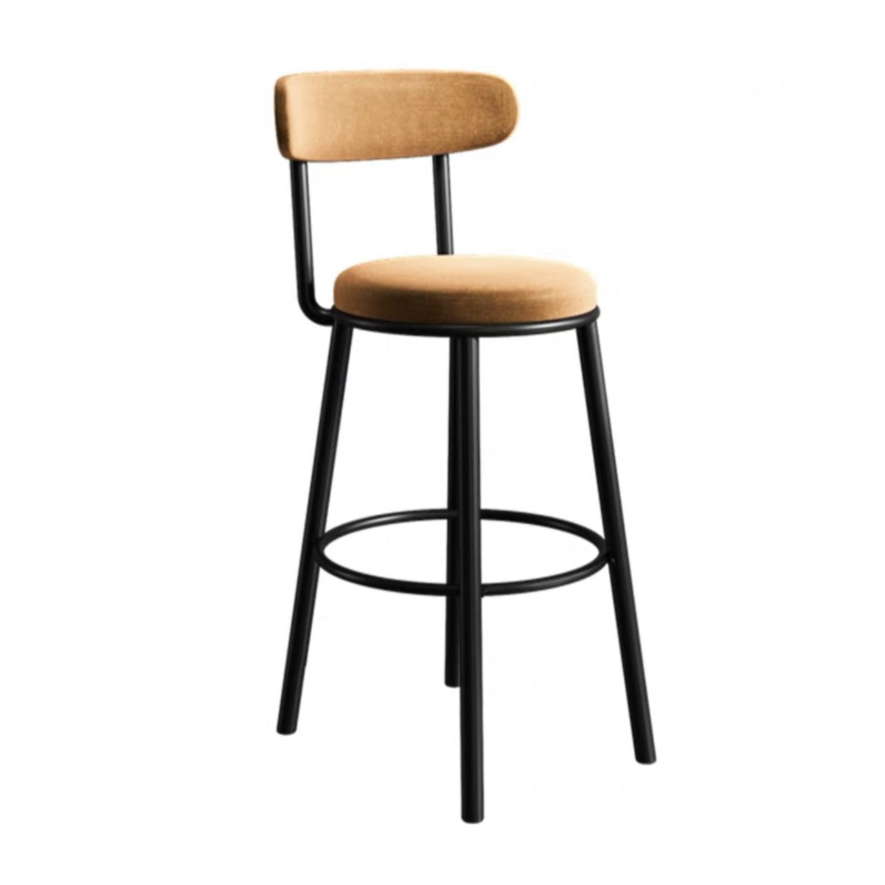 Nordic Velvet Bar Stool with Backrest
