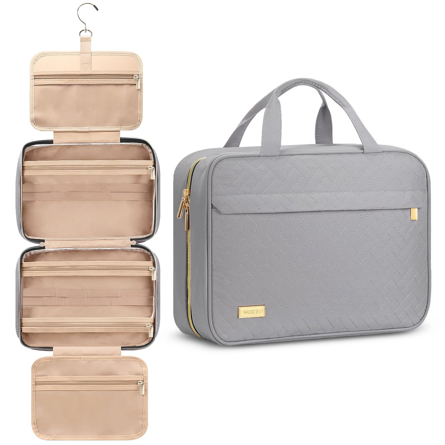 Dluxe Ave. Hanging Travel Toiletry Bag/ Grey
