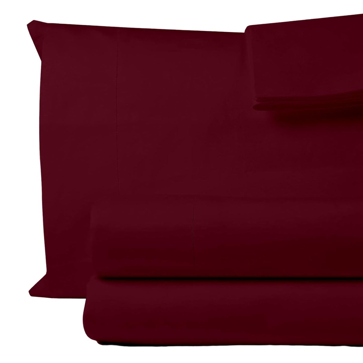Dluxe Ave.  ( KING ) 4 Pcs Egyptian Cotton King Sheets Set, 1000 TC, Luxury Hotel Collection, 16" Deep Pocket, Burgundy