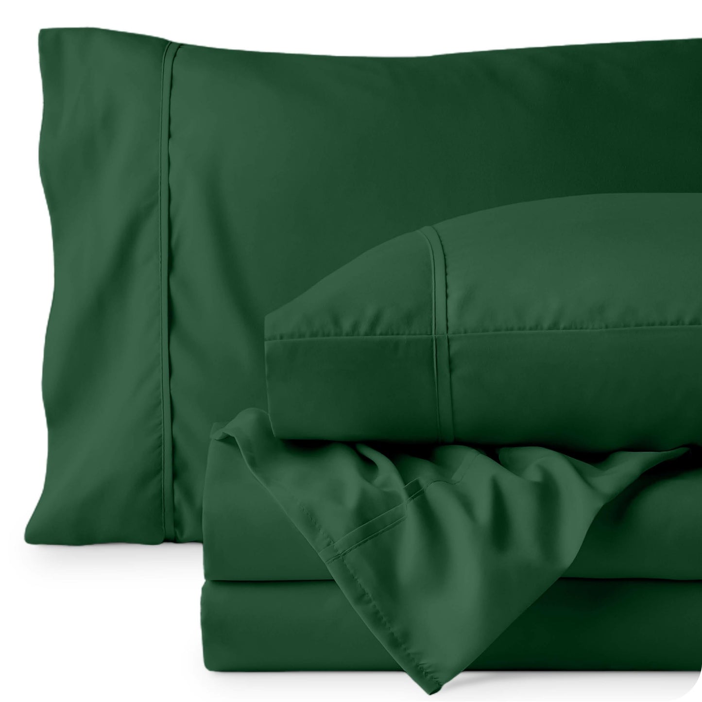 Dluxe Ave. ( TWIN )  4 Pcs Sheet Set, Hotel Luxury Bed Sheets, Deep Pockets, Forest Green