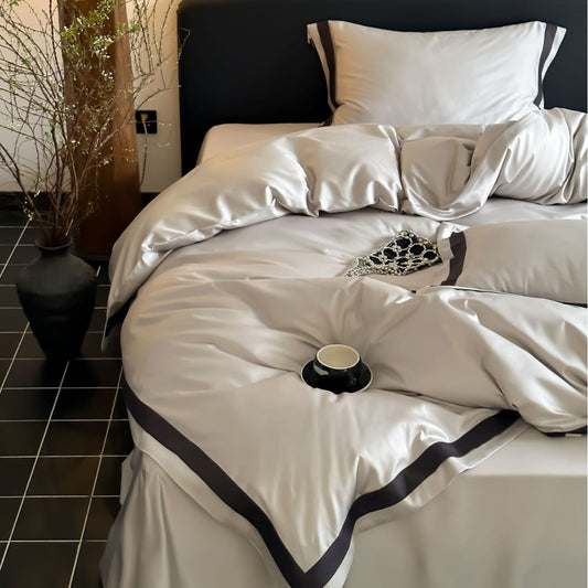Dluxe Ave. Luxury Tencel Cotton Bed Sheet Set/ One Flat sheet  Two Pillowcases {One Duvet cover}